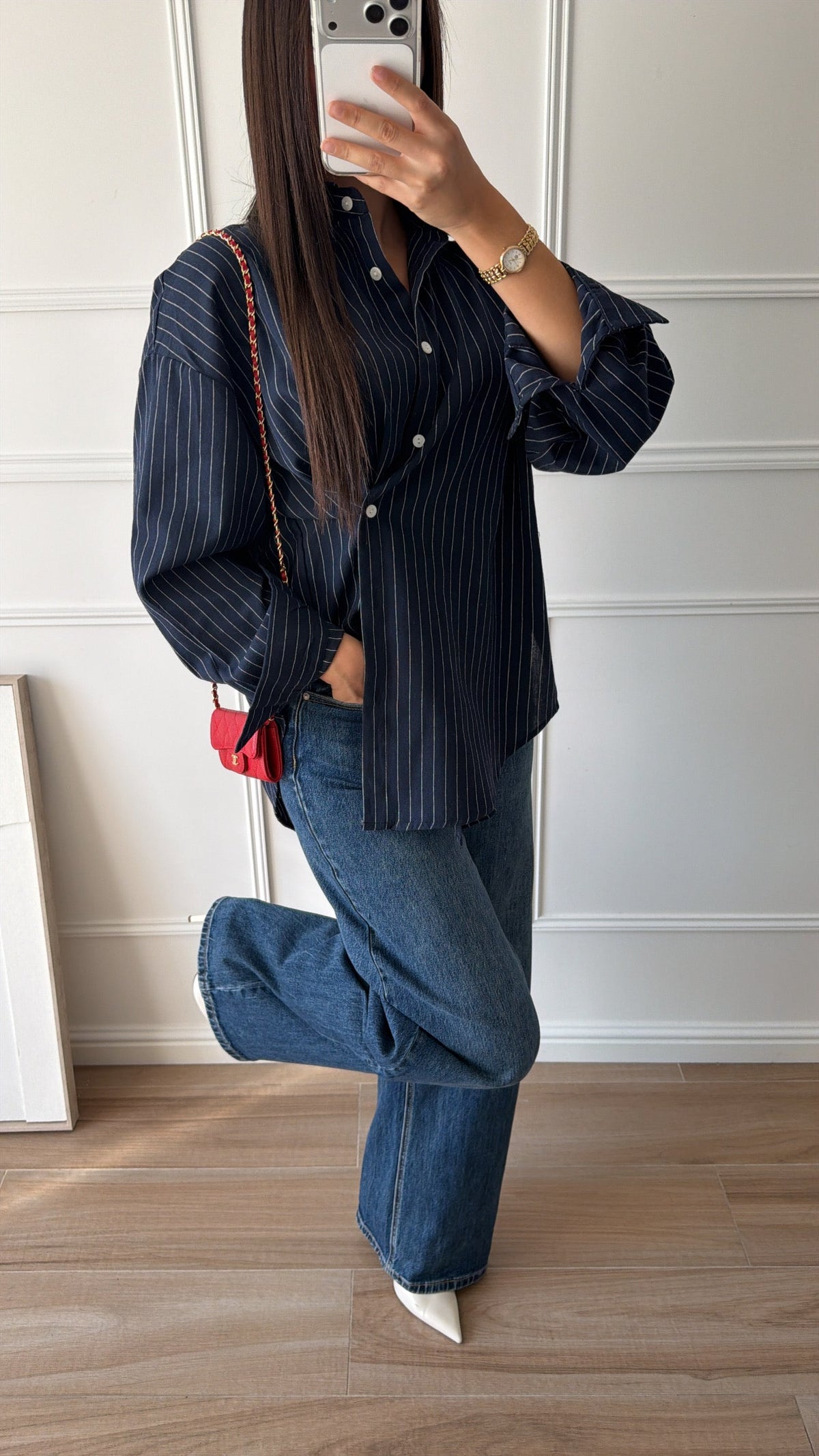 chemise rayée [marine]