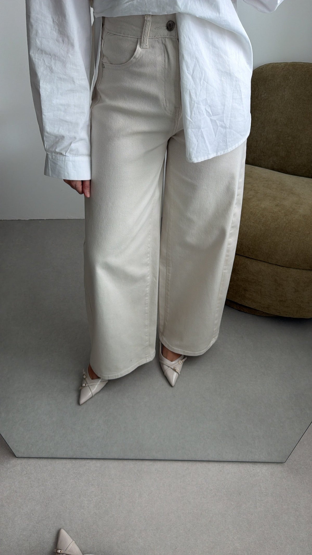 Jean wide leg [écru]