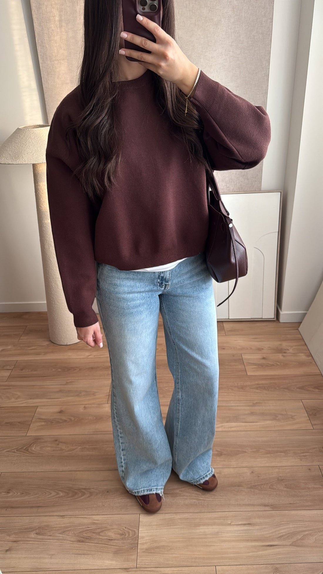 Pull en maille [marron]