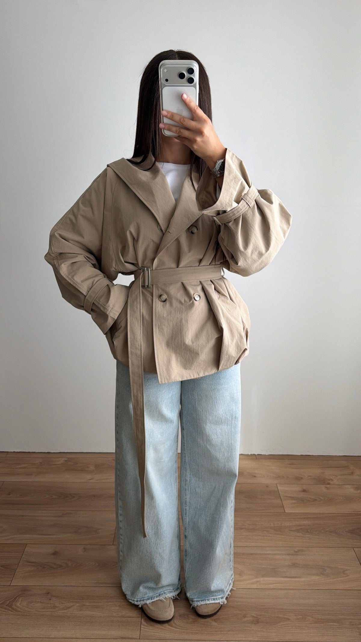 Trench à capuche [beige]