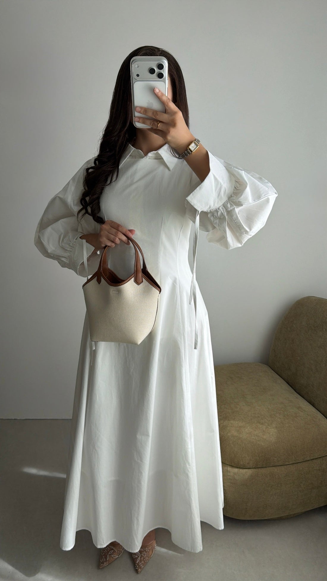 Robe longue sans manches [blanc]