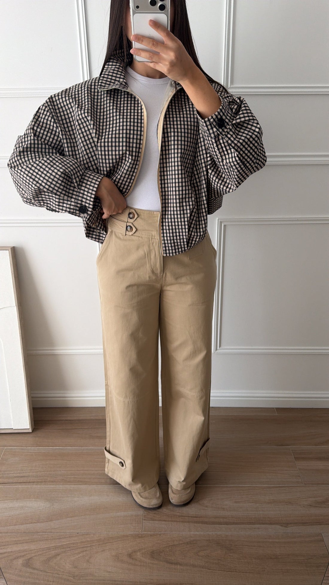 Pantalon style trench [beige]