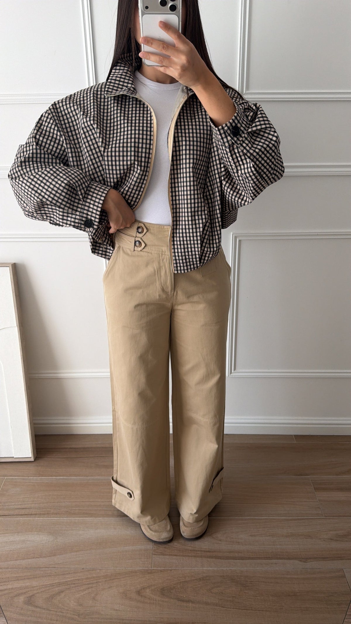 Pantalon style trench [beige]
