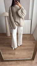 Pull torsadé à manche ample 02 [taupe]
