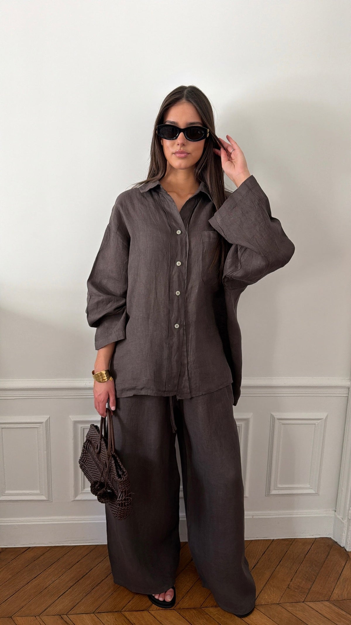 Ensemble en 100% lin [marron]