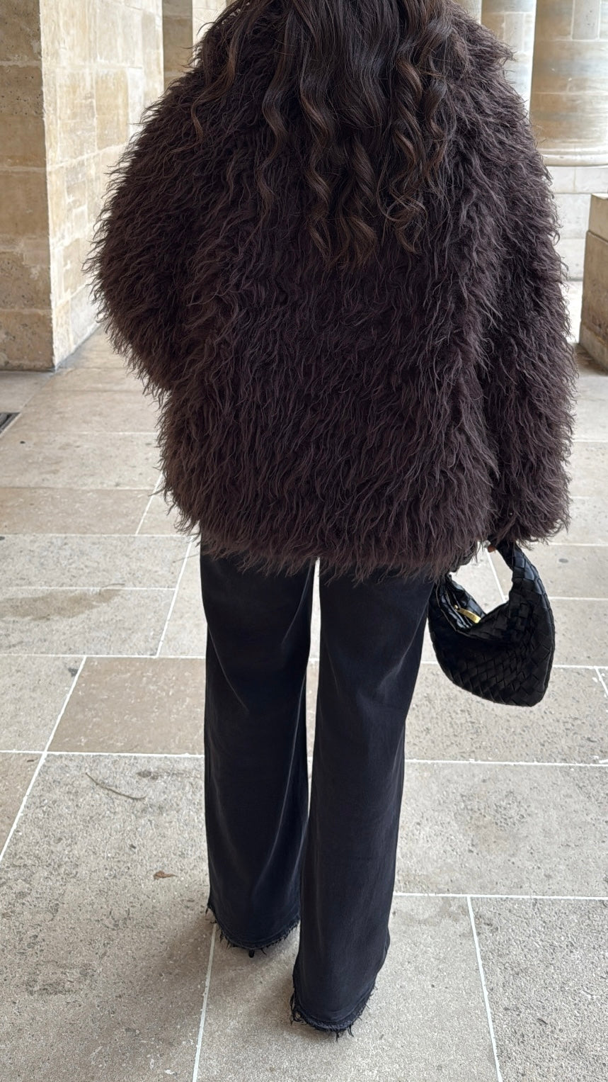 Veste en fausse fourrure [marron]