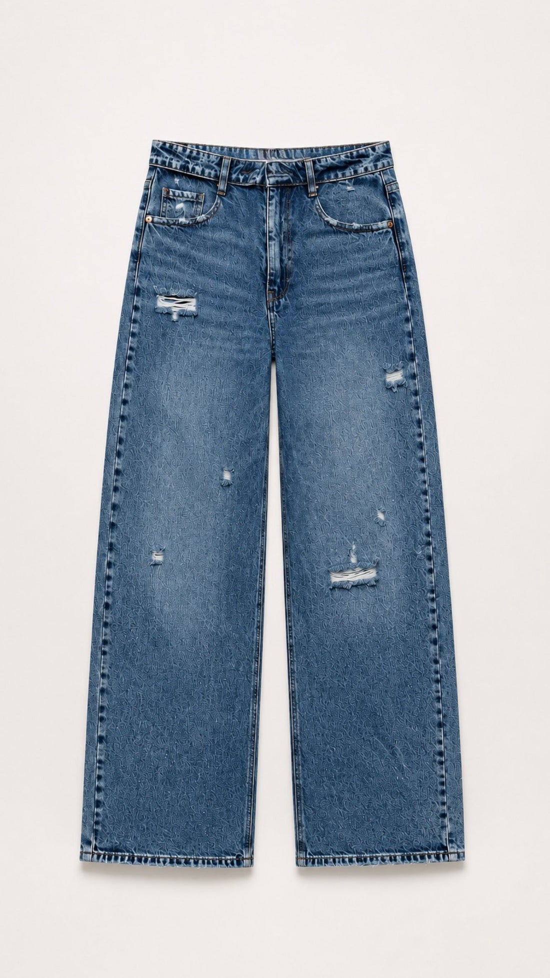 Jean baggy déchiré [bleu]