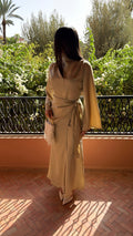 Longue robe portefeuille ACACIA [vert pastel]