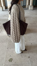Pull torsadé à manche ample 02 [taupe]