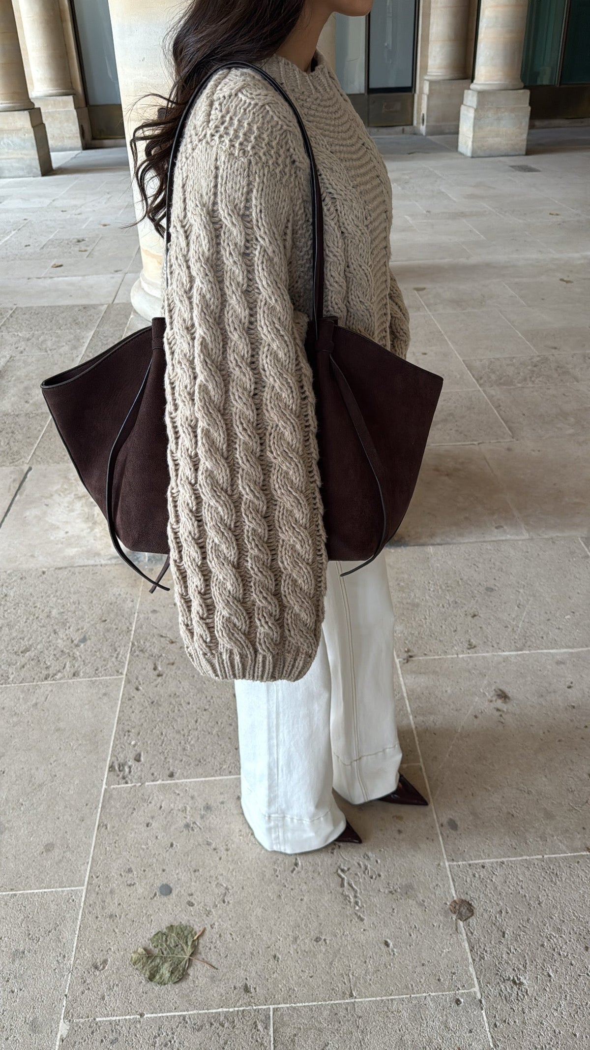 Pull torsadé à manche ample 02 [taupe]