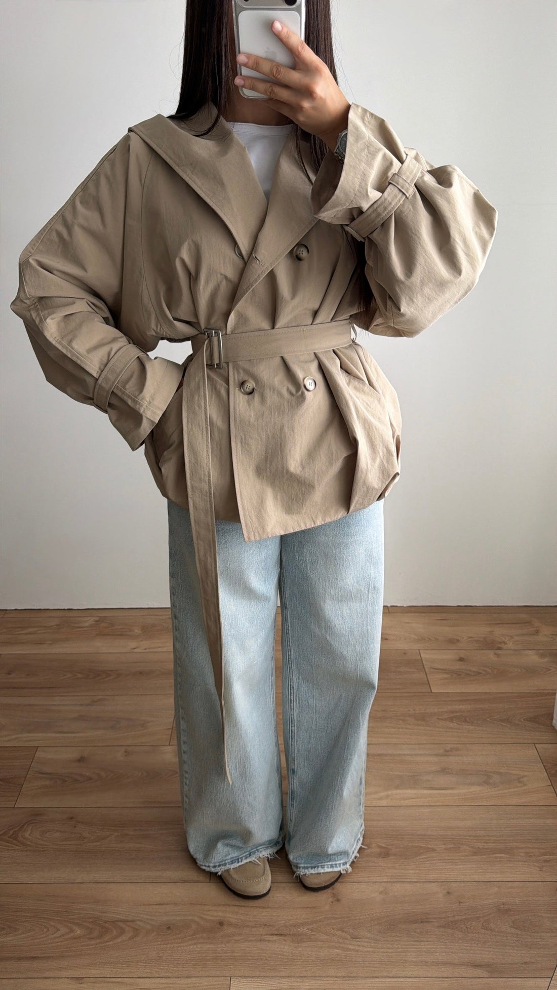 Trench à capuche [beige]