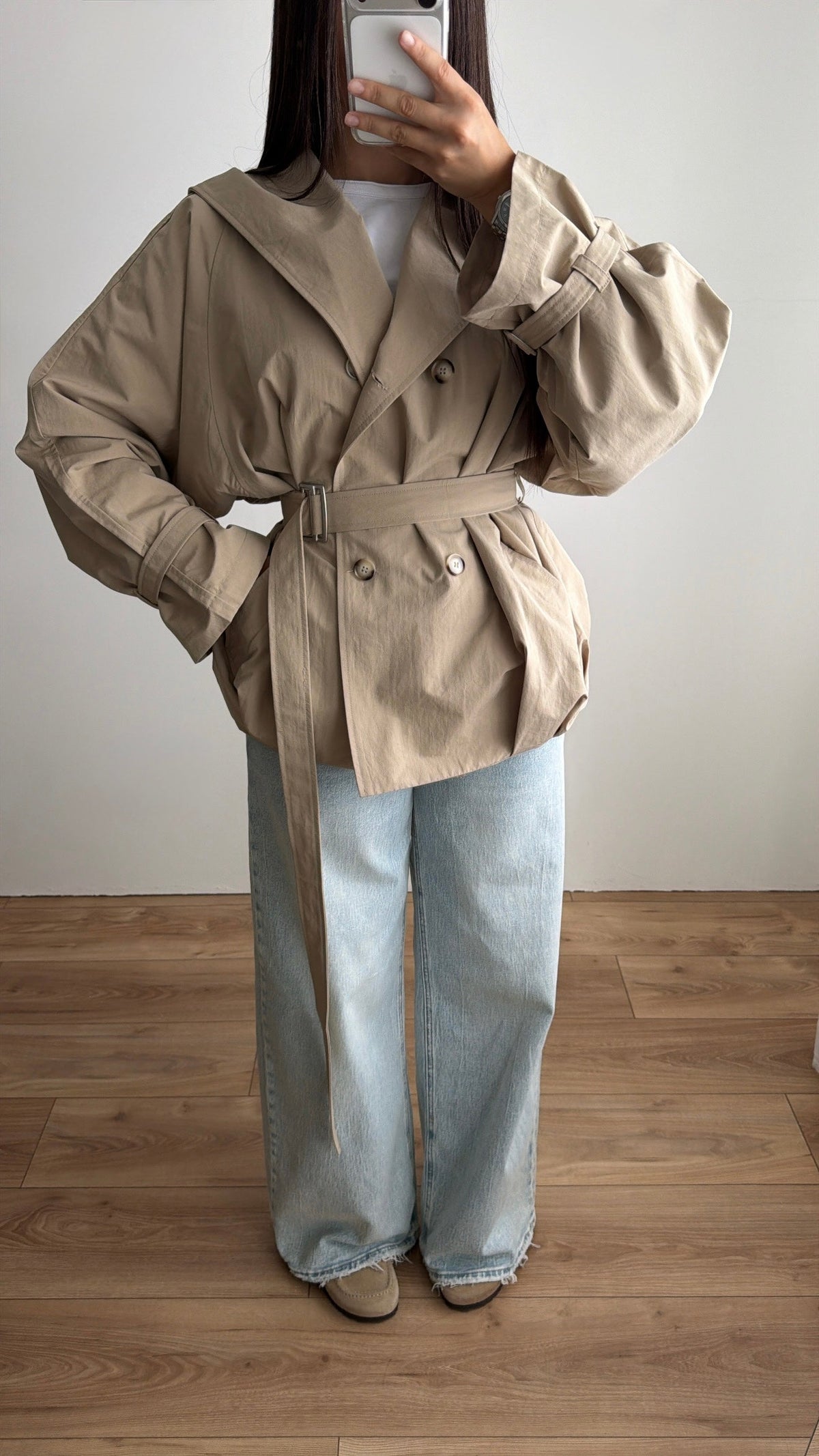 Trench à capuche [beige]