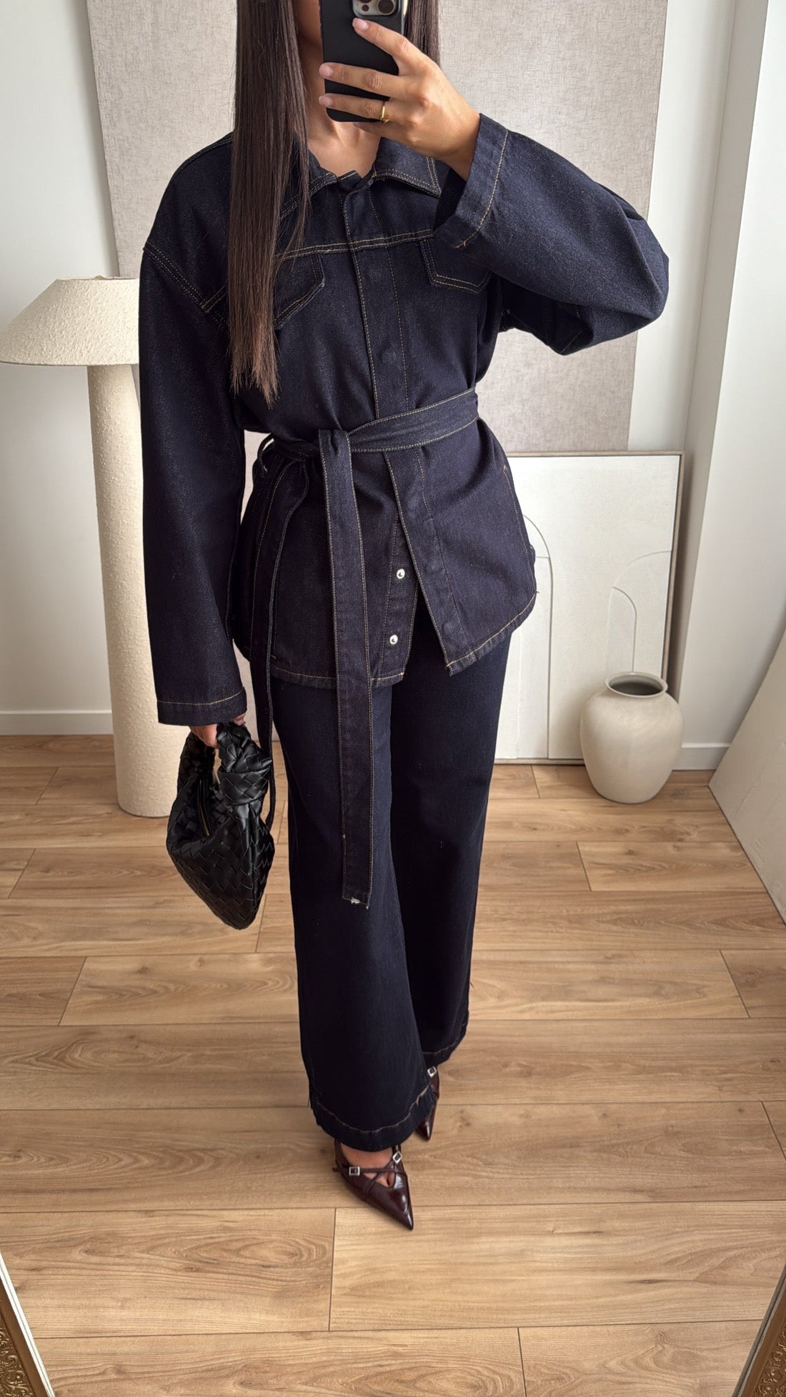 jean wide leg [bleu foncé]