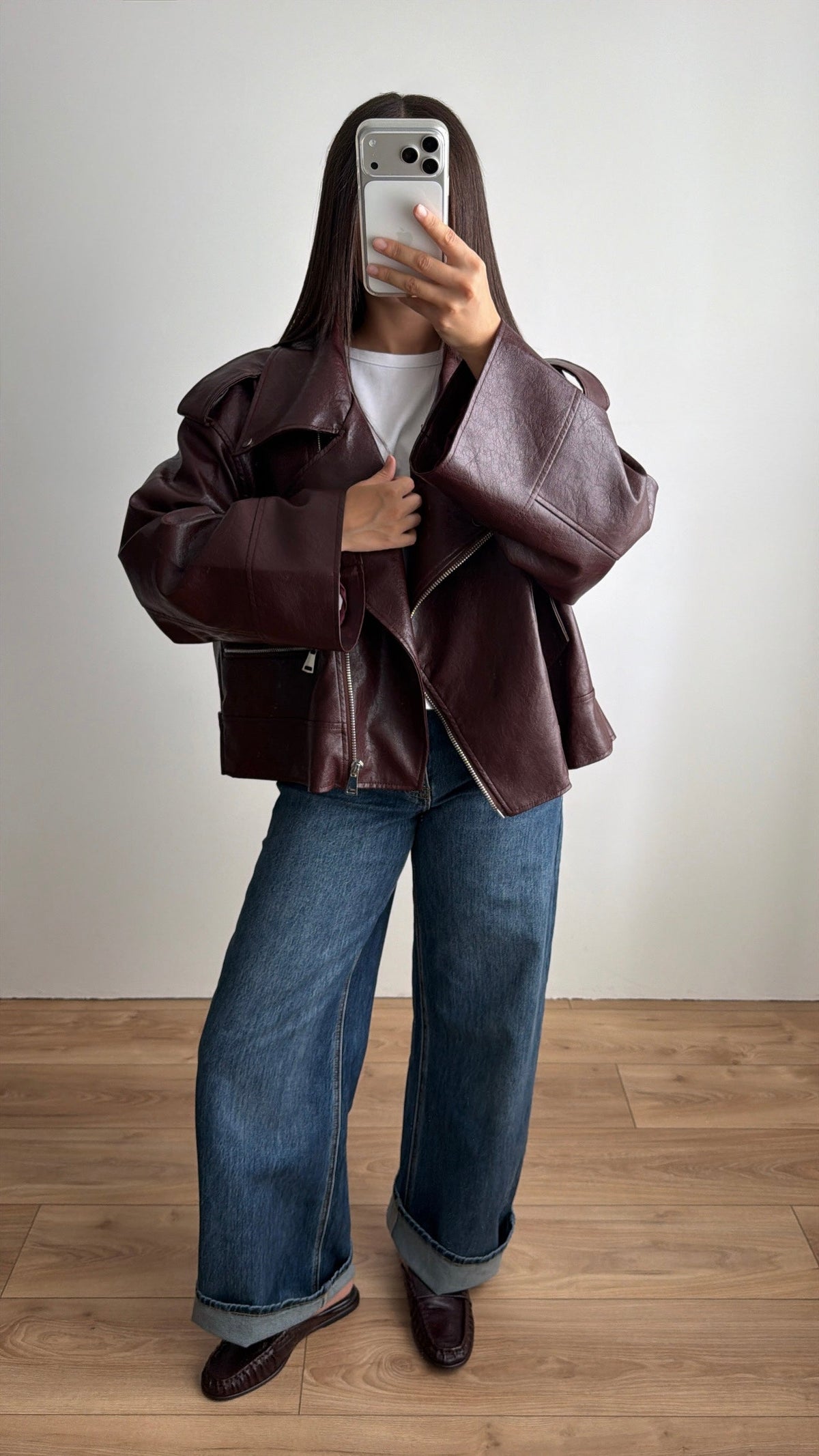 Jean loose wide leg casual  [bleu foncé]