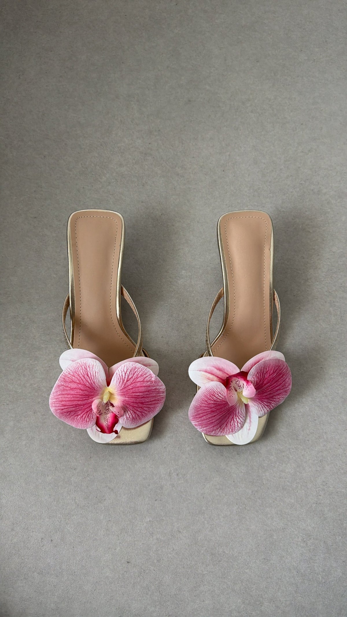 Escarpins fleurs GOLD [ rosé ]