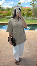 Blazer sans manches oversize [beige]