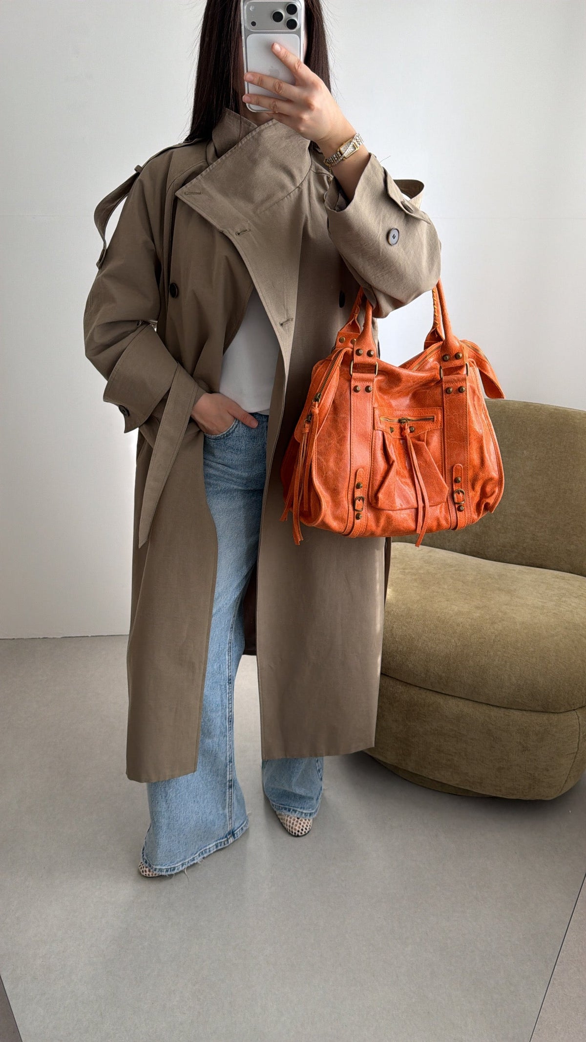 Long trench oversize [kaki]
