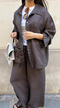 Ensemble en 100% lin [marron]