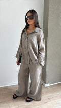 Ensemble en 100% lin [taupe]