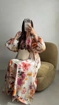 Robe bouffante en coton [fleur]