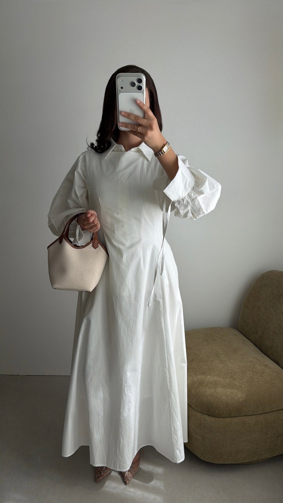 Robe longue sans manches [blanc]
