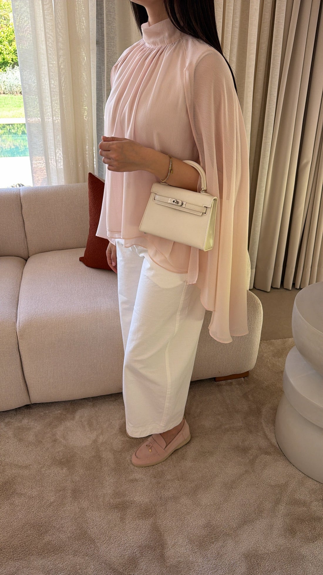 Pantalon court et ample [blanc]