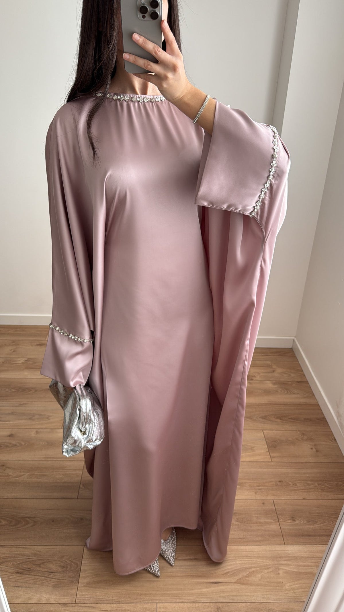 Abaya à strass [rose]