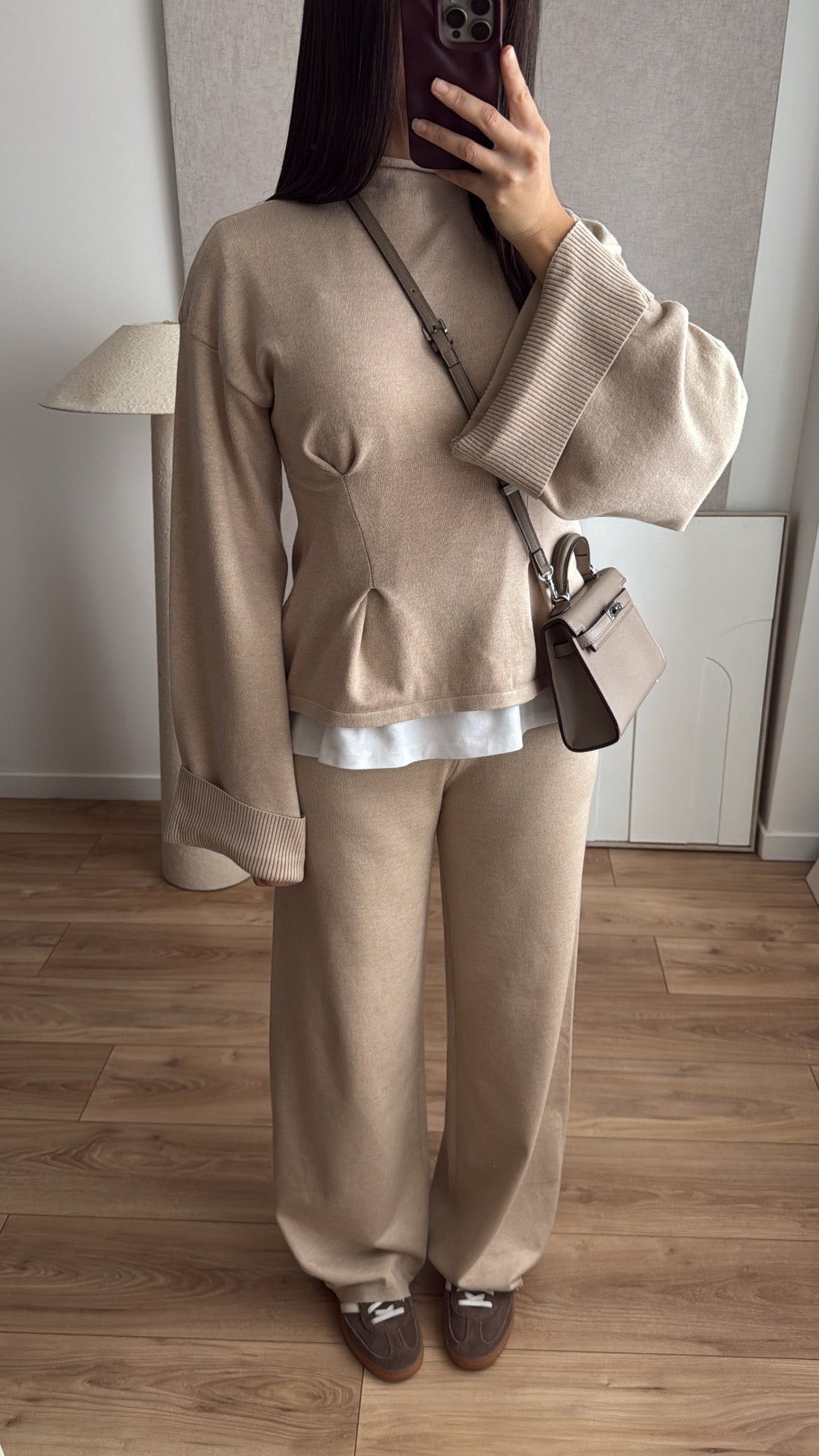 Ensemble cintré à la taille [beige]