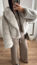 Veste en fausse fourrure [beige]