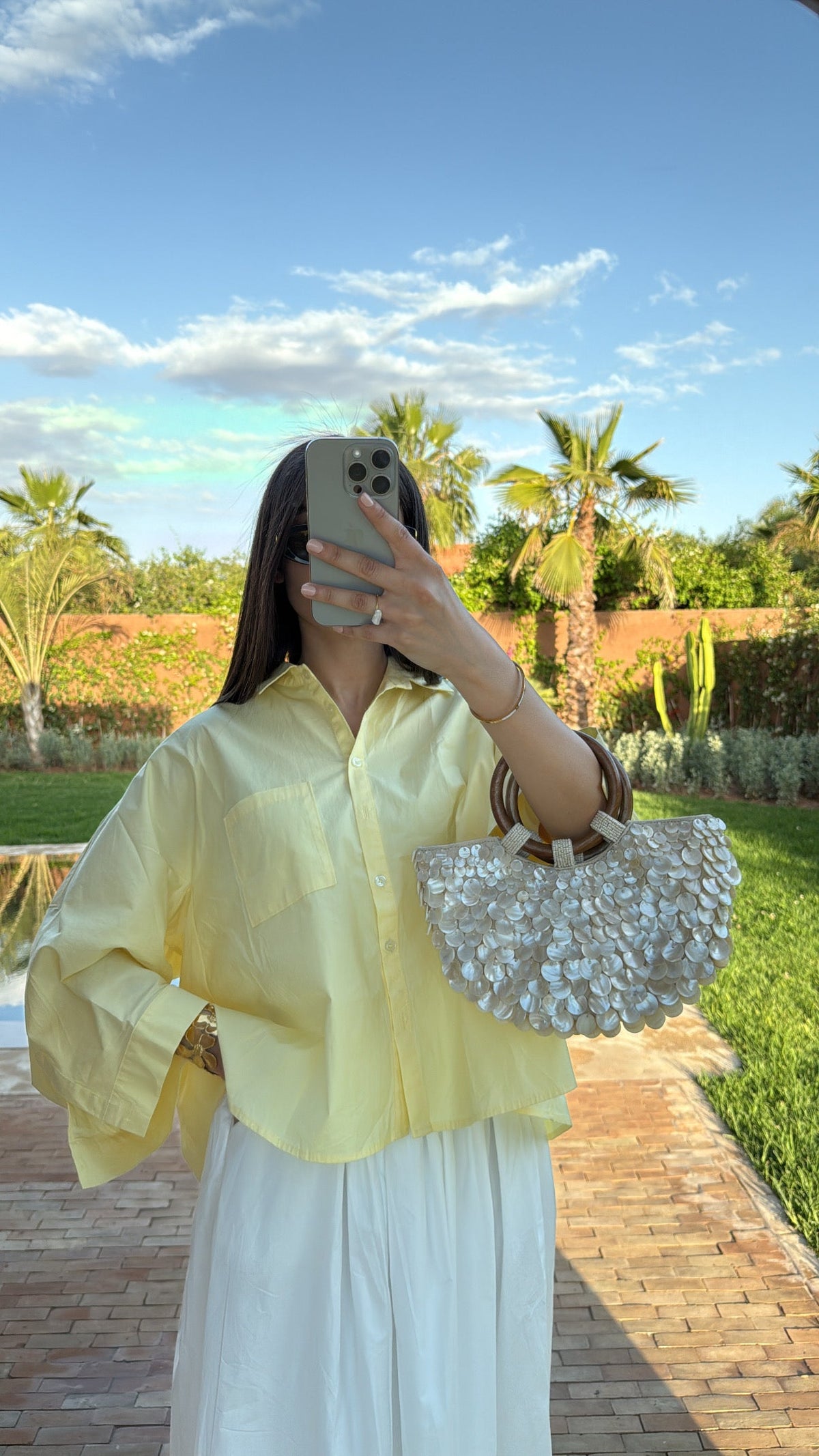 Chemise manche évasée [ jaune ]