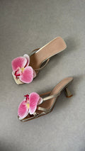 Escarpins fleurs GOLD [ rosé ]