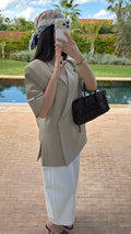 Blazer sans manches oversize [beige]