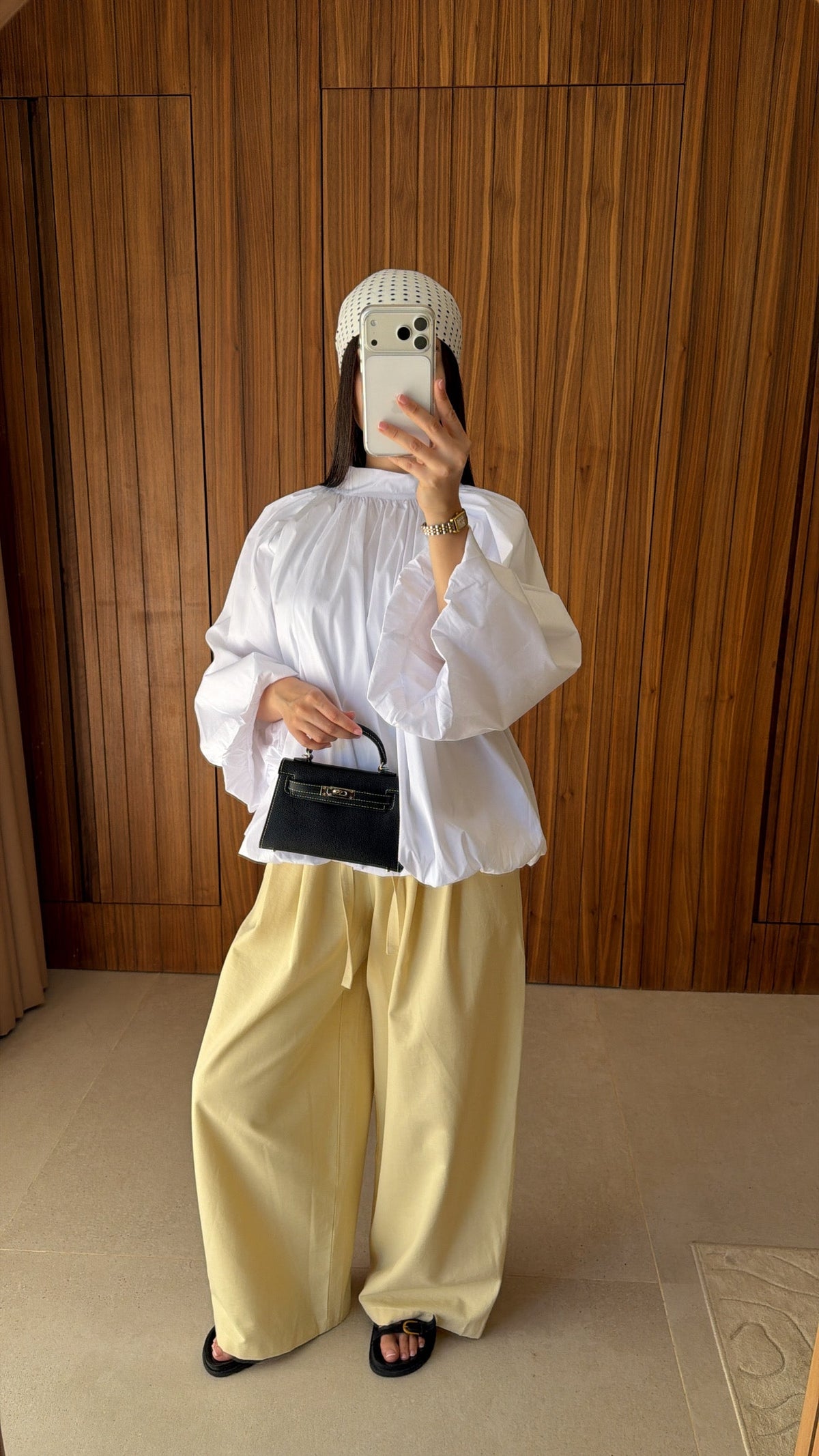 Pantalon droit [jaune]