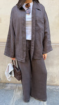 Ensemble en 100% lin [marron]