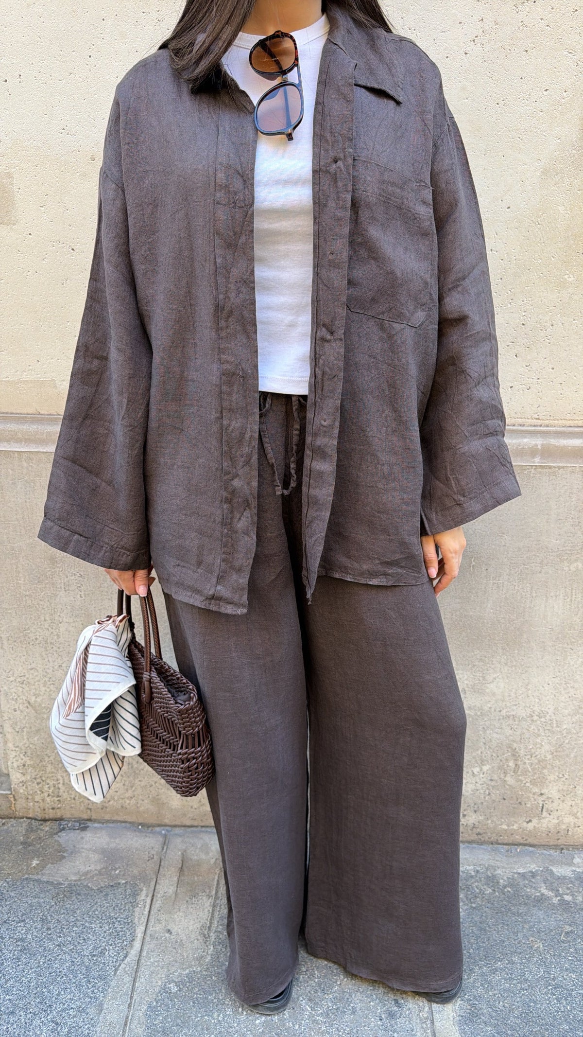 Ensemble en 100% lin [marron]