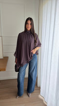 Blouse à volant ENNA [prune]
