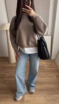 Pull en maille [taupe]