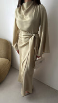 Longue robe portefeuille ACACIA [vert pastel]