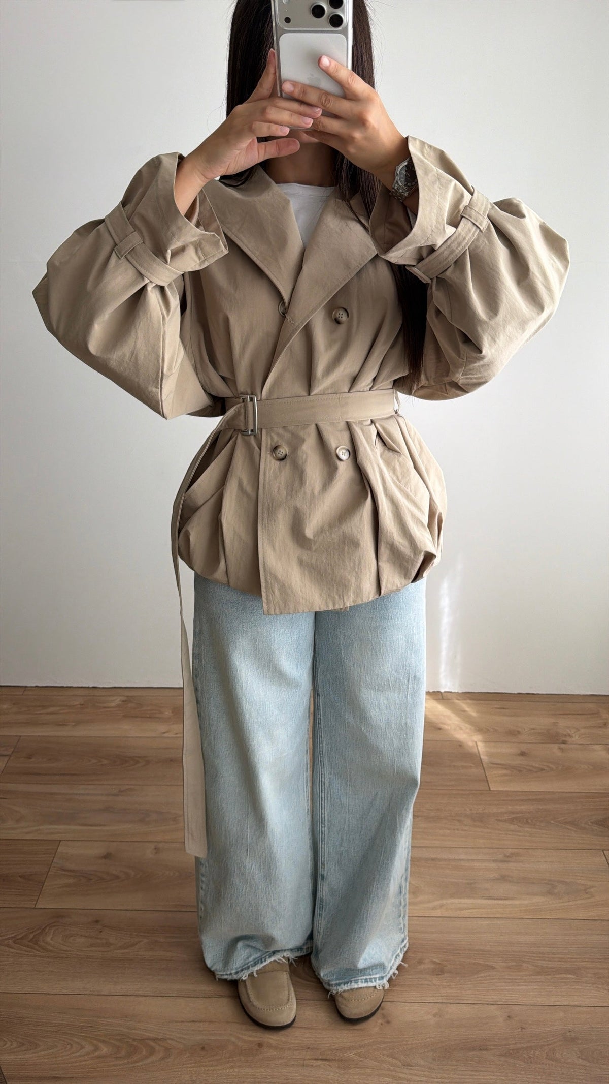 Trench à capuche [beige]