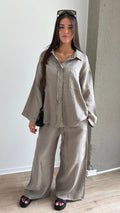 Ensemble en 100% lin [taupe]